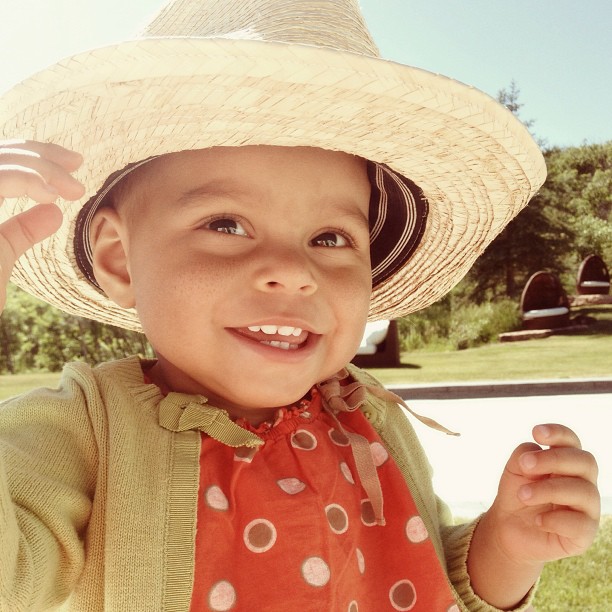 Adelaide Marie with hat